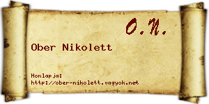 Ober Nikolett névjegykártya